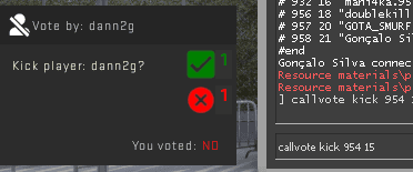 Voting to kick yourself from a CS:GO game